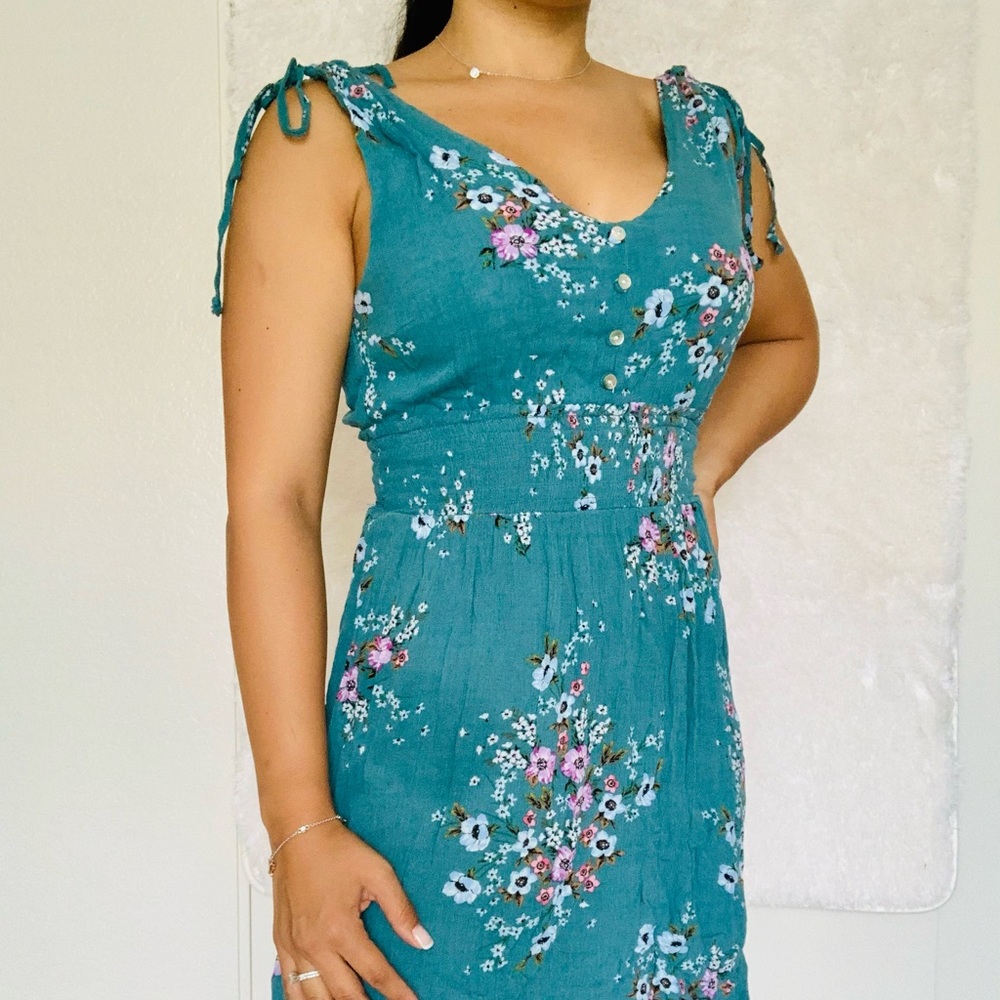 Aeropostale teal flower dress